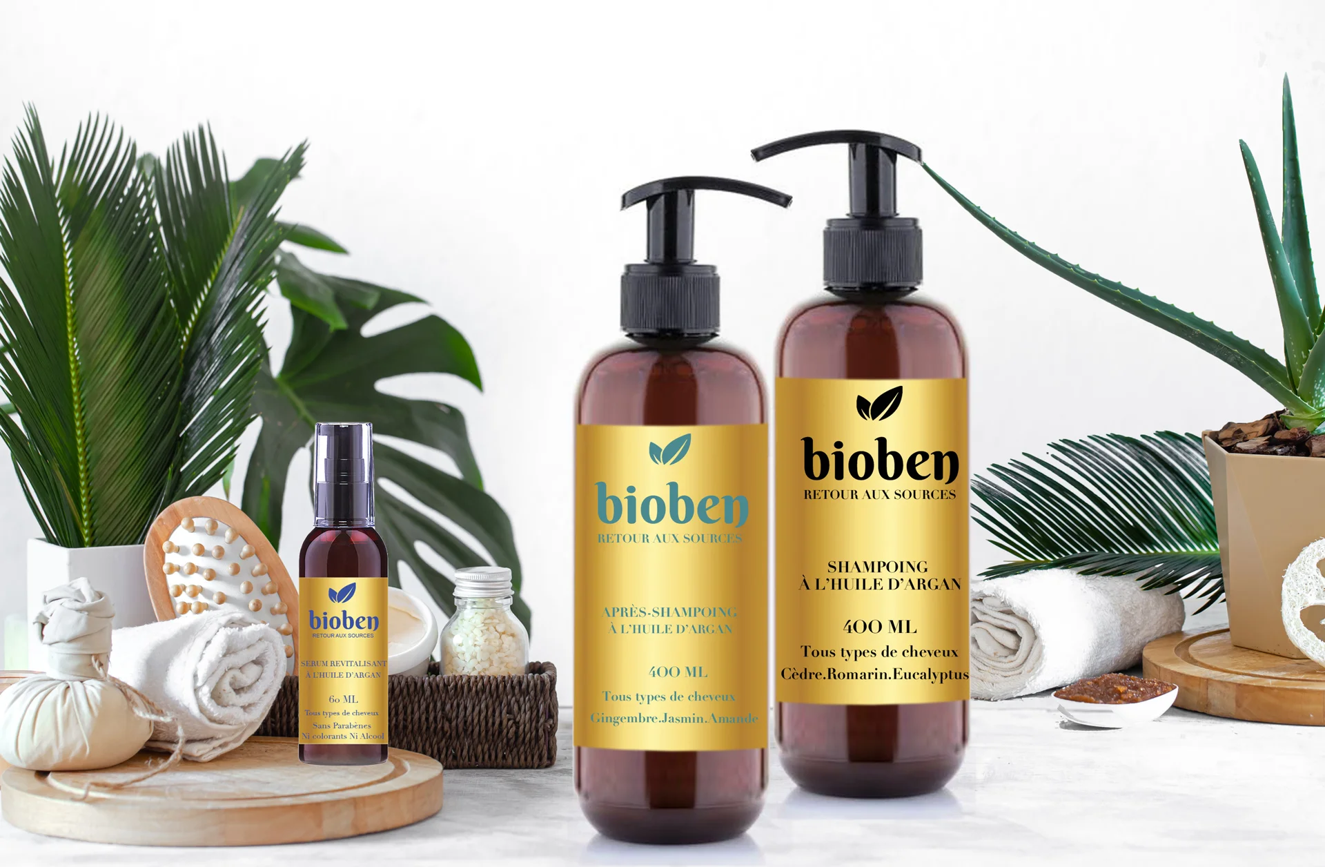 lot bouteille shampoing et apres shampoing bioben